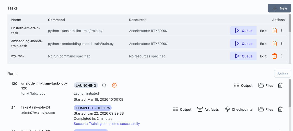 Launching your new task