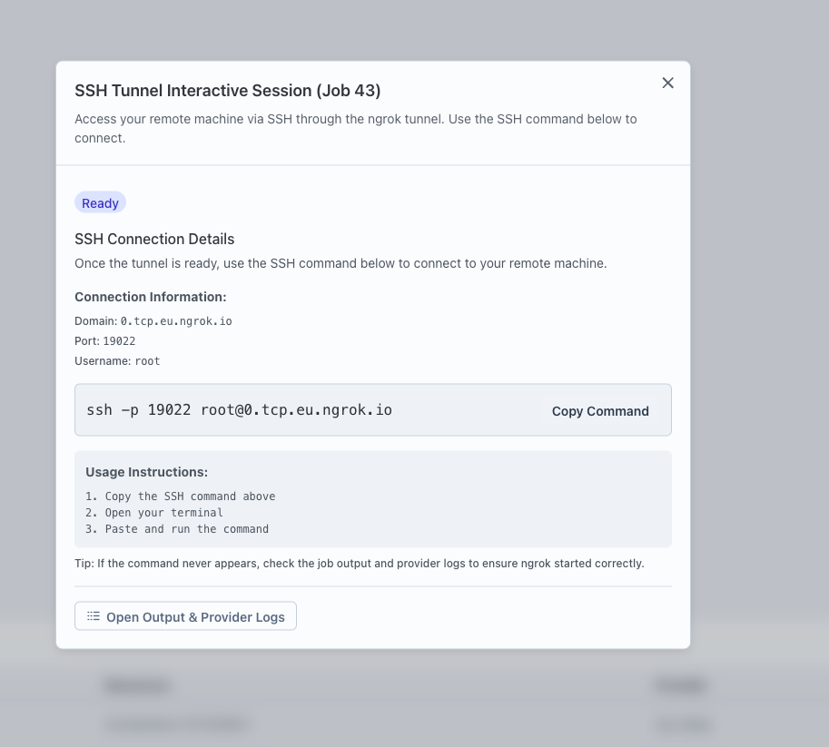Service Card Interactive Setup